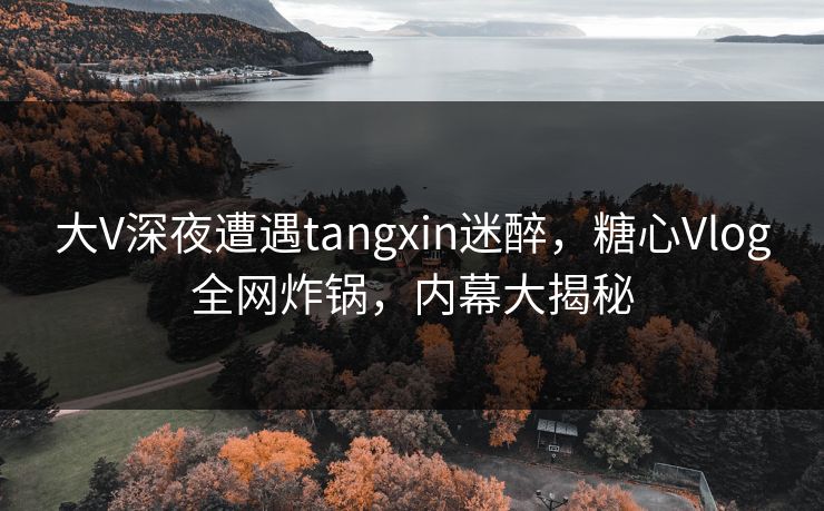 大V深夜遭遇tangxin迷醉，糖心Vlog全网炸锅，内幕大揭秘