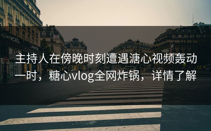 主持人在傍晚时刻遭遇溏心视频轰动一时,糖心vlog全网炸锅,详情了解 主持人在傍晚时刻遭遇溏心视频轰动一时,糖心vlog全网炸锅,详情了解